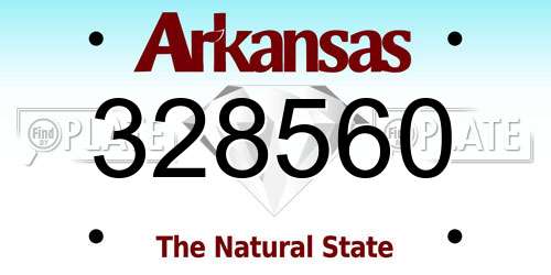 328560 Arkansas License Plate