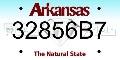 32856B7 Arkansas License Plate
