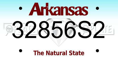 32856S2 Arkansas License Plate