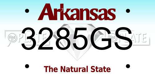 3285GS Arkansas License Plate