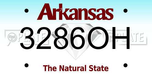3286OH Arkansas License Plate