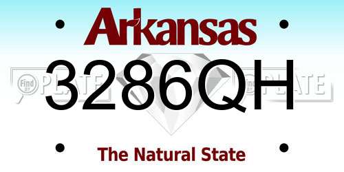 3286QH Arkansas License Plate