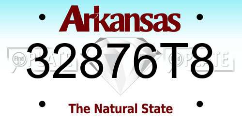 32876T8 Arkansas License Plate