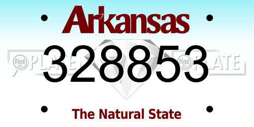 328853 Arkansas License Plate
