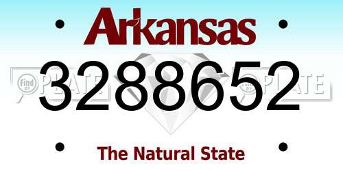 3288652 Arkansas License Plate