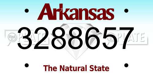 3288657 Arkansas License Plate