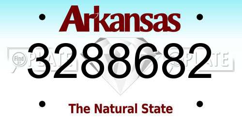 3288682 Arkansas License Plate