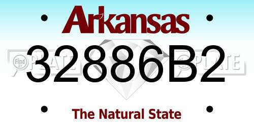 32886B2 Arkansas License Plate