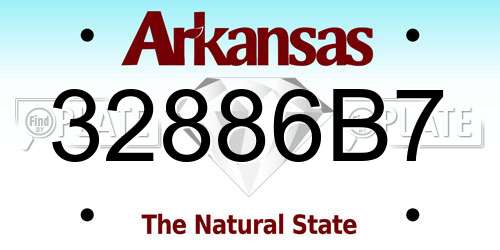 32886B7 Arkansas License Plate