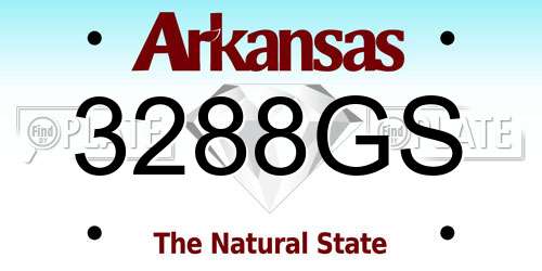 3288GS Arkansas License Plate