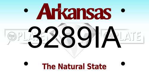 3289IA Arkansas License Plate