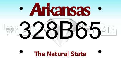 328B65 Arkansas License Plate