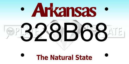 328B68 Arkansas License Plate
