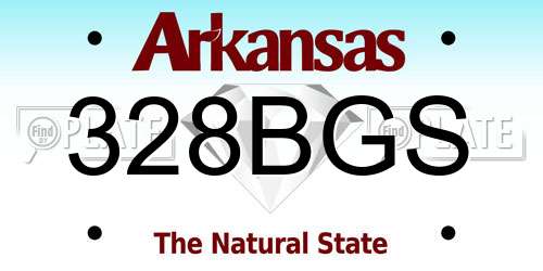 328BGS Arkansas License Plate