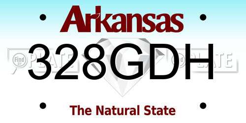 328GDH Arkansas License Plate