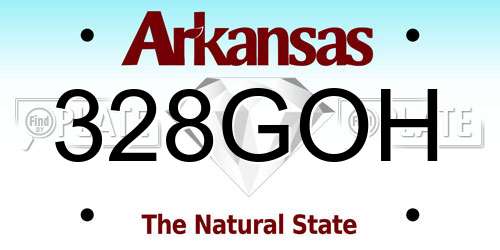 328GOH Arkansas License Plate