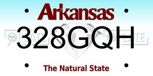 328GQH Arkansas License Plate