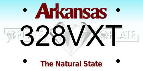 328VXT Arkansas License Plate