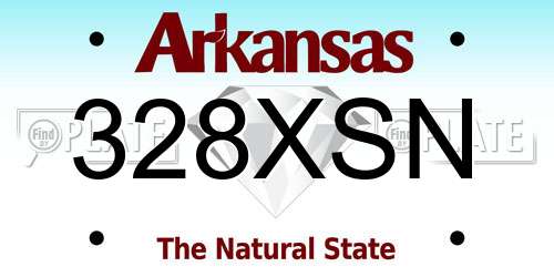 328XSN Arkansas License Plate