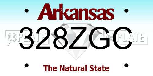 328ZGC Arkansas License Plate