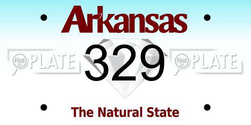 329 Arkansas License Plate