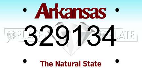 329134 Arkansas License Plate