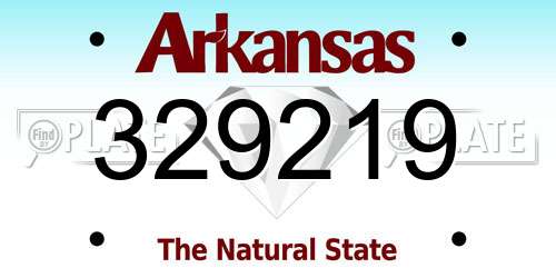 329219 Arkansas License Plate