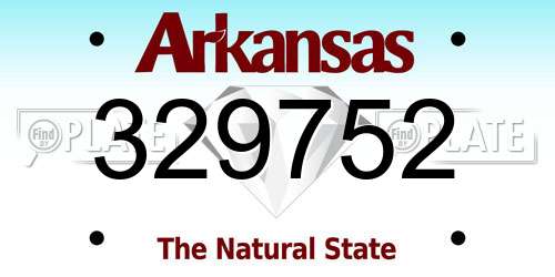 329752 Arkansas License Plate