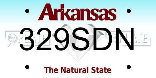 329SDN Arkansas License Plate