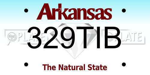 329TIB Arkansas License Plate