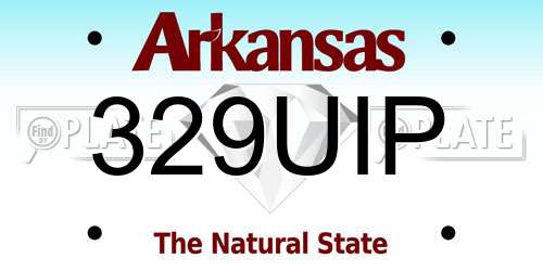 329UIP Arkansas License Plate