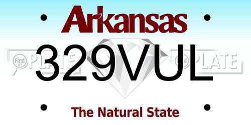 329VUL Arkansas License Plate