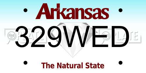 329WED Arkansas License Plate