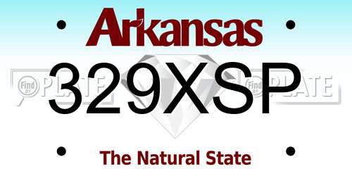 329XSP Arkansas License Plate