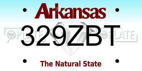 329ZBT Arkansas License Plate