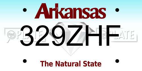 329ZHF Arkansas License Plate
