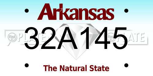 32A145 Arkansas License Plate