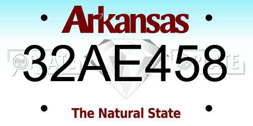32AE458 Arkansas License Plate