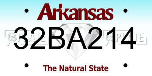 32BA214 Arkansas License Plate