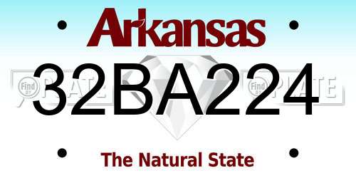 32BA224 Arkansas License Plate