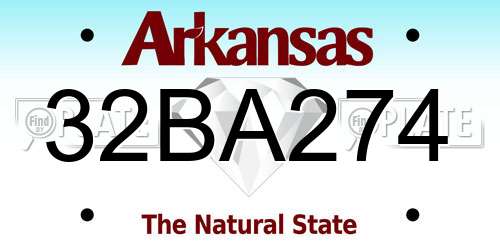 32BA274 Arkansas License Plate