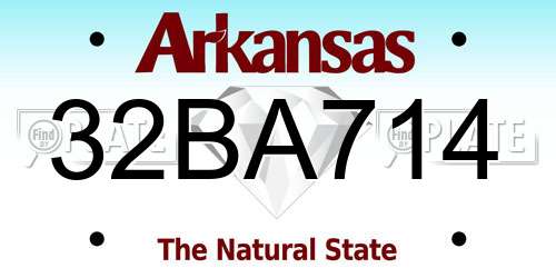 32BA714 Arkansas License Plate
