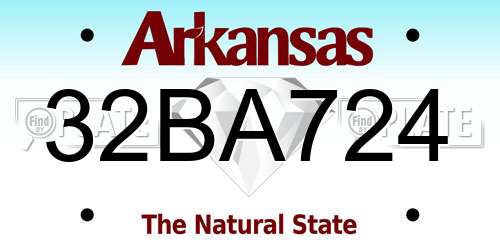 32BA724 Arkansas License Plate