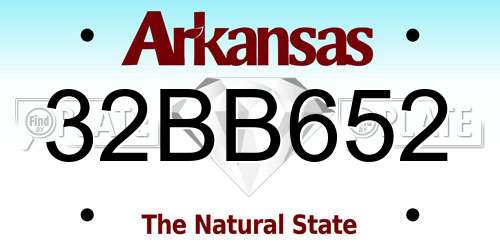 32BB652 Arkansas License Plate
