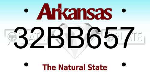 32BB657 Arkansas License Plate