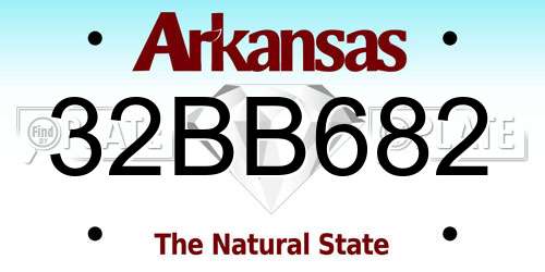 32BB682 Arkansas License Plate