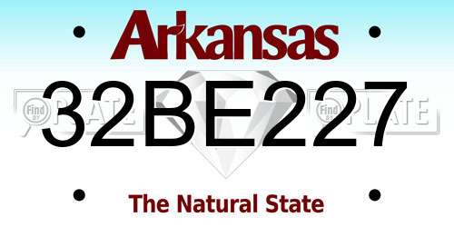 32BE227 Arkansas License Plate