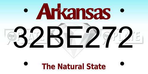 32BE272 Arkansas License Plate