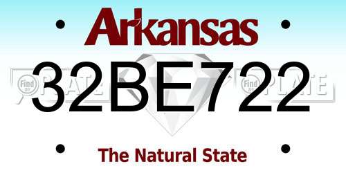 32BE722 Arkansas License Plate