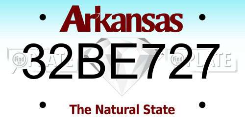 32BE727 Arkansas License Plate
